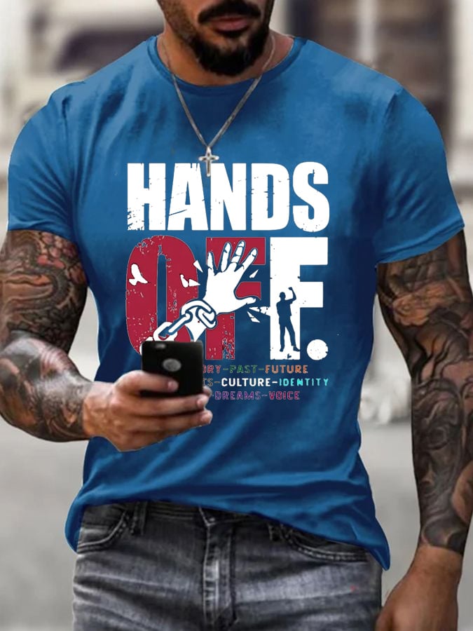 🔥Buy 3 Get 15% Off🔥Men's Hands Off Protest Print T-Shirt