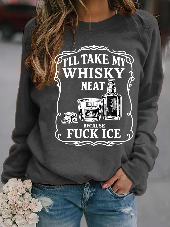 Women's  Whiskey F*ck ICE Abolish ICE  Printed  Sweatshirt