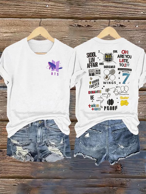 🔥Buy 3 Get 15% Off🔥Women's K-pop  Print Casual T-Shirt