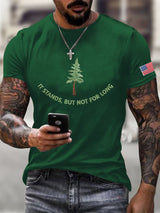 Men's It Stands But Not For Long Print Round Neck T-shirt