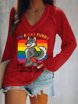 Women's  I'm a gay furry Funny LGBTQ Pride Month Shirt