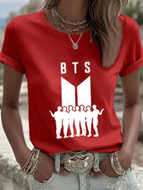 Women's BTS Fan Print Short-Sleeve T-Shirt