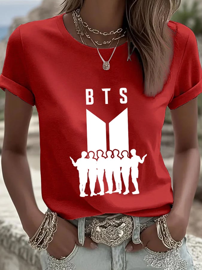 🔥Buy 3 Get 15% Off🔥Women's BTS Fan Print Short-Sleeve T-Shirt