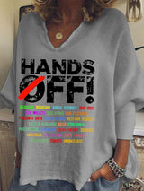 🔥Buy 3 Get 15% Off🔥Women's Hands Off Protest Print Top
