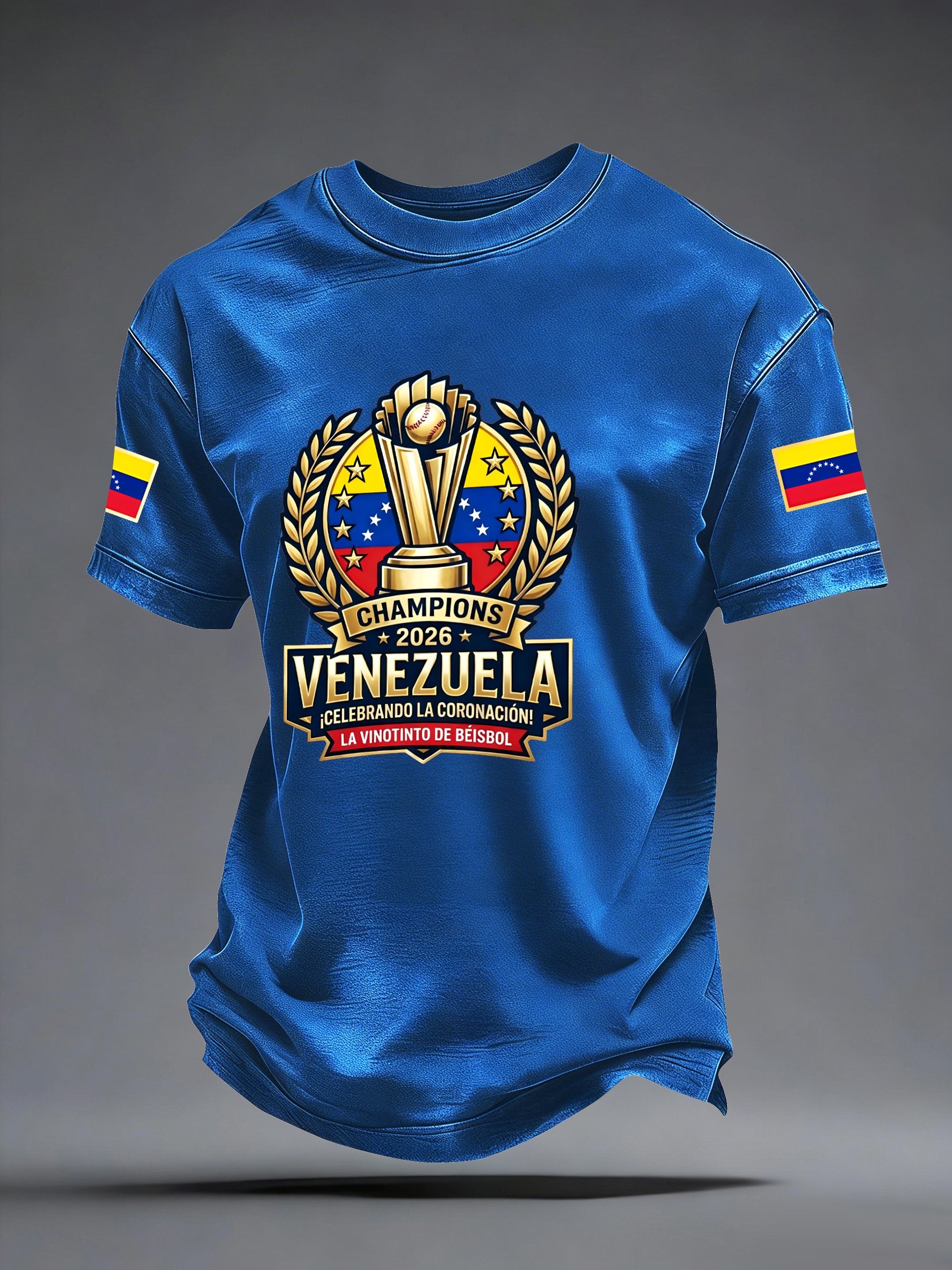 Men's Venezuelan Baseball Champions Print Casual T-shirt