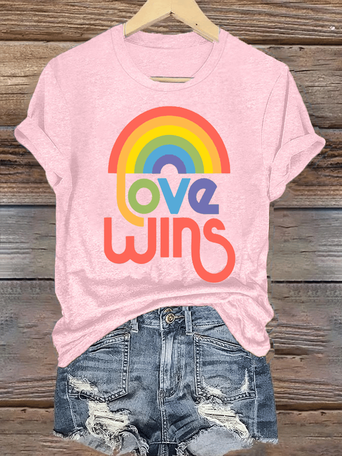 Women's  Love wins with rainbow Oversized T-Shirt