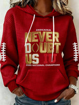 Women's Football Print Hoodie