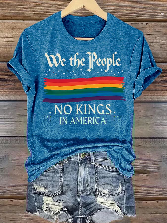 🔥Buy 3 Get 15% Off🔥Women's  We the People NO KINGS IN AMERICA  Printed Casual T-Shirt