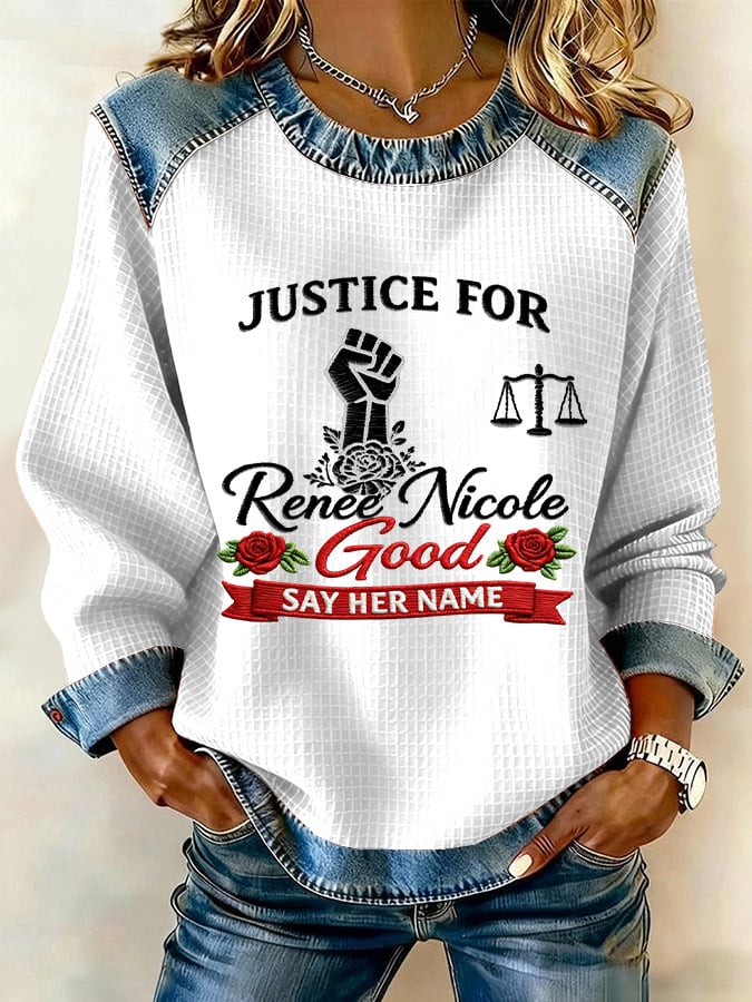 Women's Justice For Her Print Casual Sweatshirt