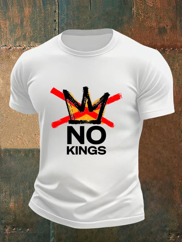 🔥Buy 3 Get 15% Off Men's no kings in America print  T-Shirt