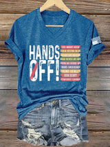 Women's Retro Hands Off Protest Print T-Shirt