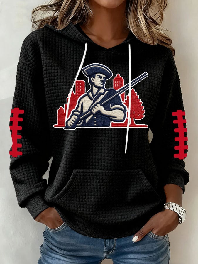 Women's Football Print Hoodie Sweatshirt
