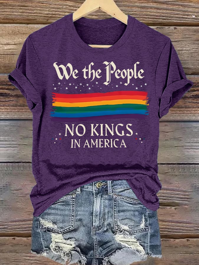 🔥Buy 3 Get 15% Off🔥Women's  We the People NO KINGS IN AMERICA  Printed Casual T-Shirt