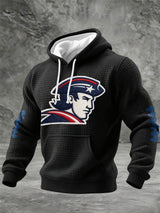 Men's rugby print hooded sweatshirt