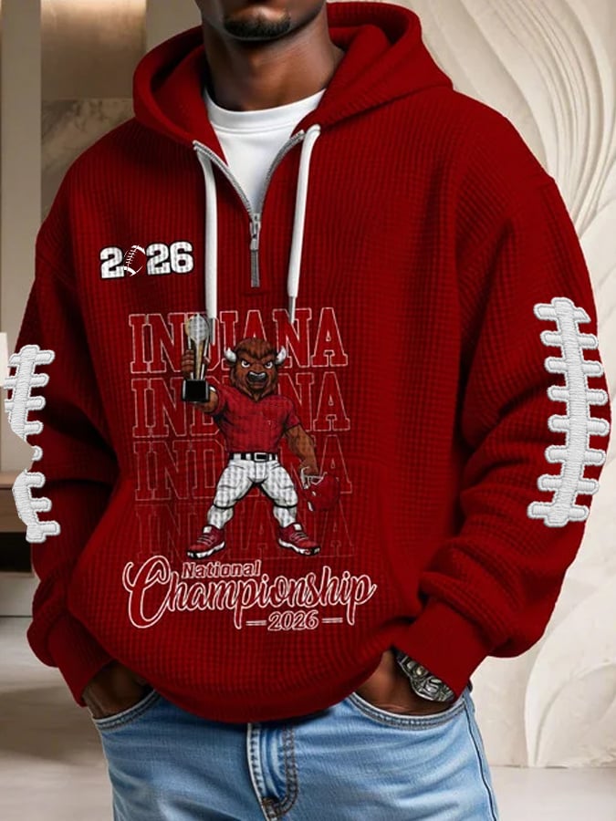 Men's Football Printed Casual Hoodie