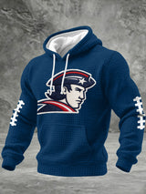 Men's rugby print hooded sweatshirt