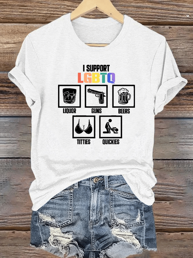 Women's  I support LGBTQ Print T-shirt