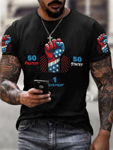 🔥Buy 3 Get 15% Off🔥Men's 50 Protests 50 States 1 Movement Print T-Shirt