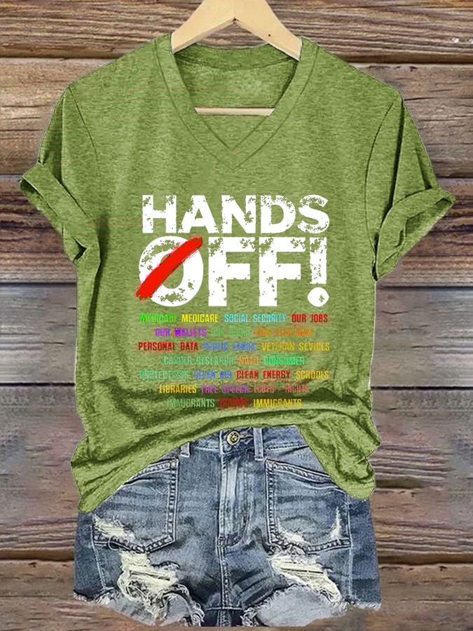 🔥Buy 3 Get 15% Off🔥Women's Hands Off Protest Print Casual T-Shirt