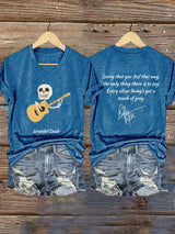 🔥Buy 3 Get 15% Off Women's Vintage Rock Tribute Print V Neck T-shirt