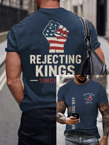 🔥Buy 3 Get 15% Off🔥Men's “No Faux King Way,Rejecting Kings Since 1776” Printed T-shirt