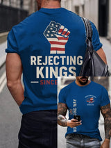 🔥Buy 3 Get 15% Off🔥Men's “No Faux King Way,Rejecting Kings Since 1776” Printed T-shirt