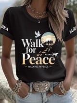 Women's Walk For Peace  Art  Print T-Shirt