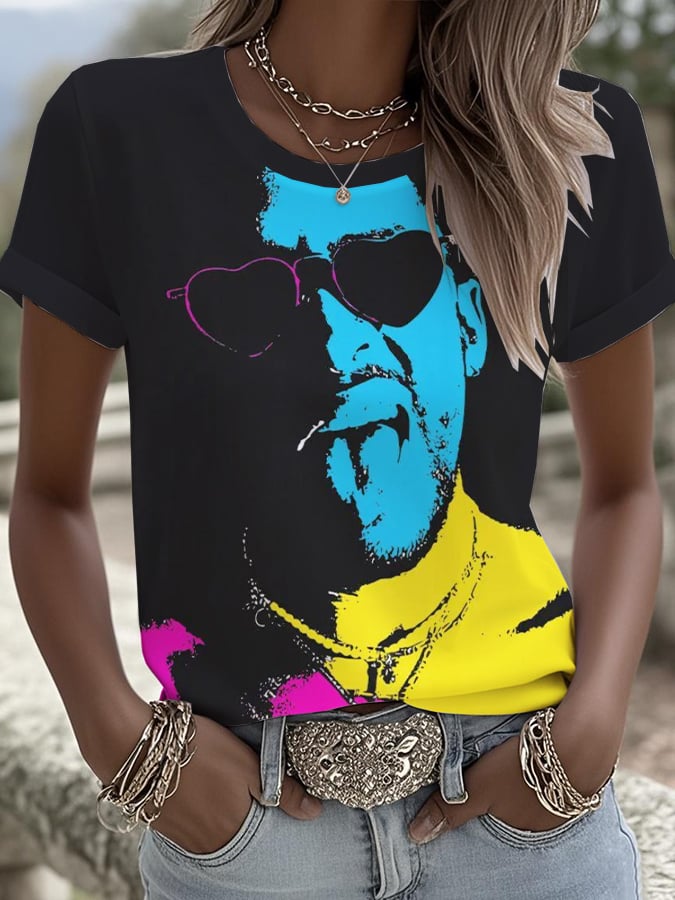 Women's  Puerto Rico Printed Short-Sleeved T-Shirt