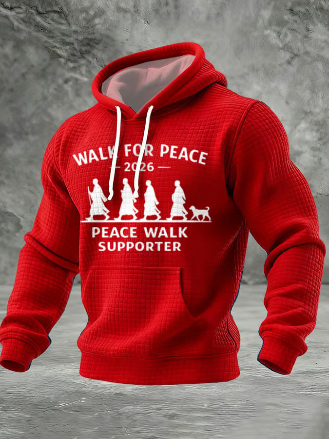 Men's Walk For Peace Printed Casual Hoodie