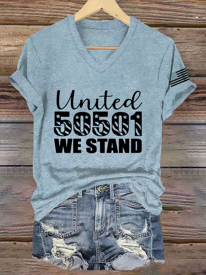 🔥Buy 3 Get 15% Off🔥Women's 50501 We Stand Printed Casual T-shirt