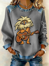🔥Buy 3 Get 15% Off Women's Vintage Rock Tribute Print Casual Sweatshirt