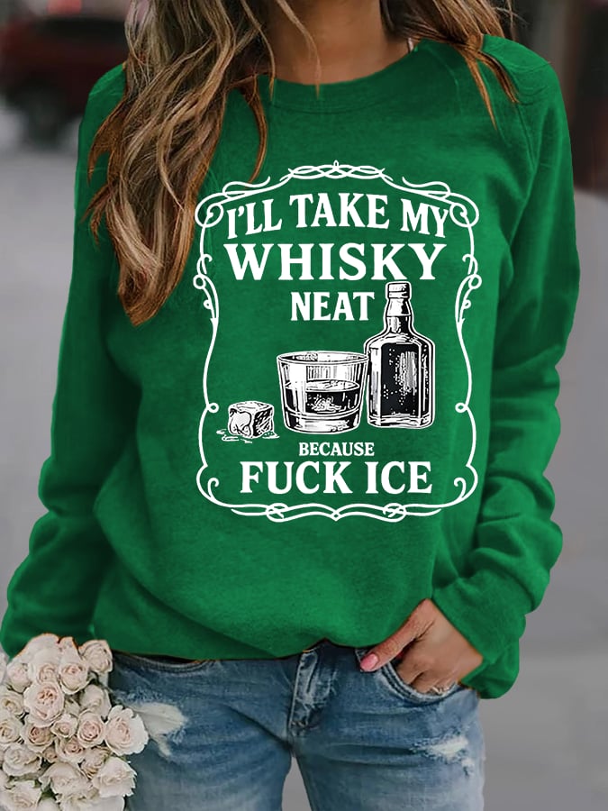 Women's  Whiskey F*ck ICE Abolish ICE  Printed  Sweatshirt