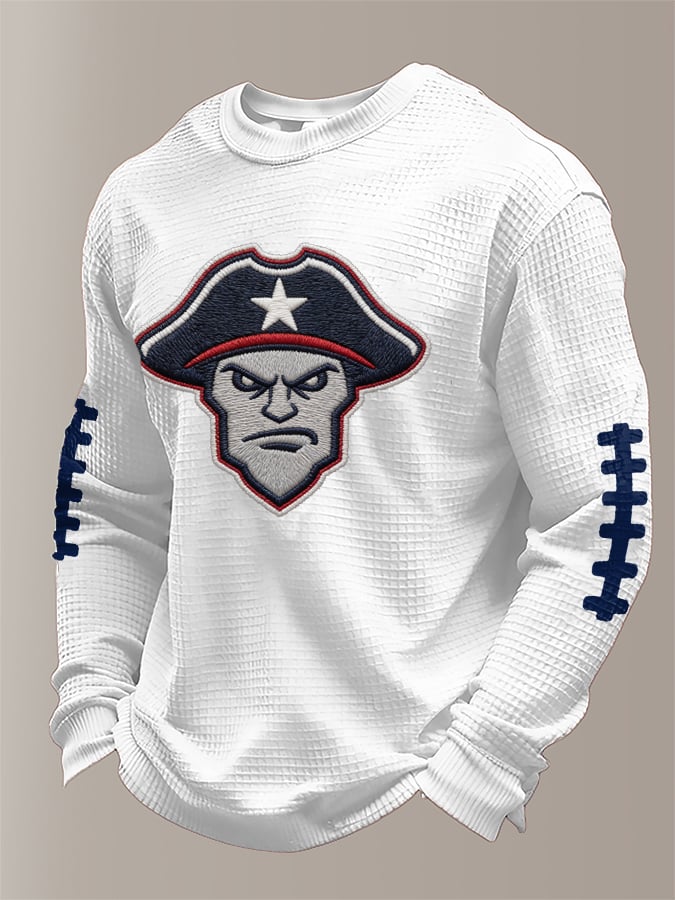 Men's Football Waffle Fabric Long-sleeved T-shirt
