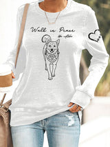 Retro Walk In Peace Like Aloka Dog Print Sweatshirt