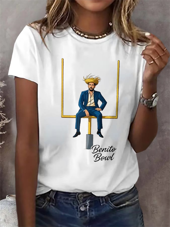 Women's Bunny Football Music Lover  T-shirt