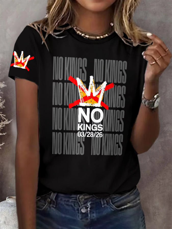 🔥Buy 3 Get 15% Off Retro No Kings Day March 28 2026 Print T-Shirt