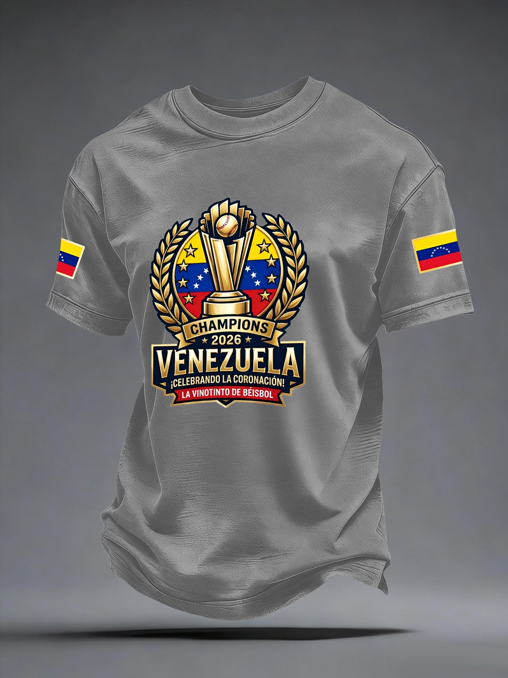 Men's Venezuelan Baseball Champions Print Casual T-shirt