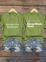 Women's Say Her Name Print V Neck T-shirt