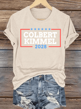 Women's Talk Show Colbert Kimme 2028 Print T-Shirt