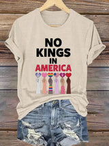 🔥Buy 3 Get 15% Off🔥Women's No Kings In America Print Caasual T-shirt