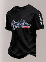 Men’s Football Graphic Waffle Knit Short Sleeve Crewneck T-Shirt