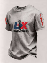 Men’s Football Graphic Waffle Knit Short Sleeve Crewneck T-Shirt