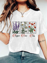 🔥Buy 3 Get 15% Off🔥Women's Floral FDT Print T-Shirt