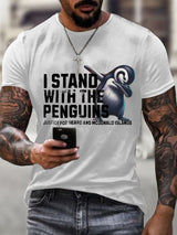 🔥Buy 3 Get 15% Off🔥Men's I Stand With The Penguins Printing T Shirt