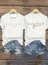 V-Neck Retro Peace Walking Monks With Aloka Dog -Today Is Going To Be Our Peaceful Day Compassion Move Us Print T-Shirt