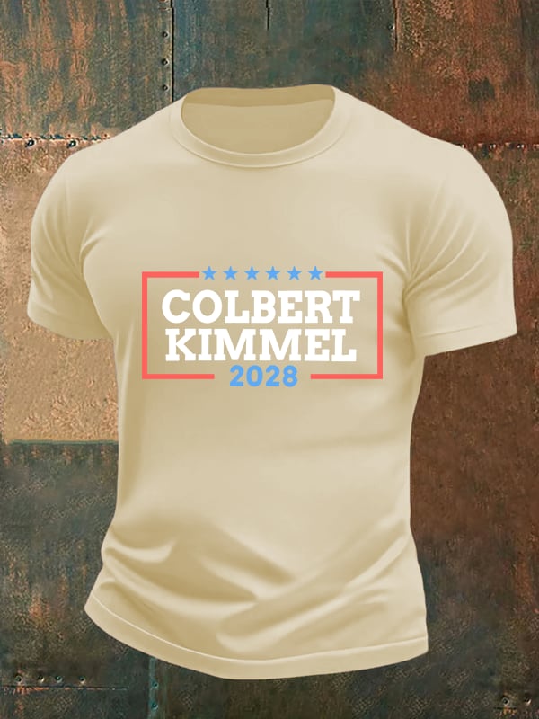 Men's Talk Show Colbert Kimme 2028 Print T-Shirt