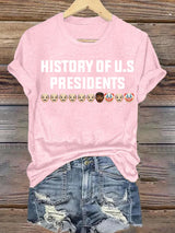 🔥Buy 3 Get 15% Off🔥Women's  History Of US Presidents Print T-Shirt
