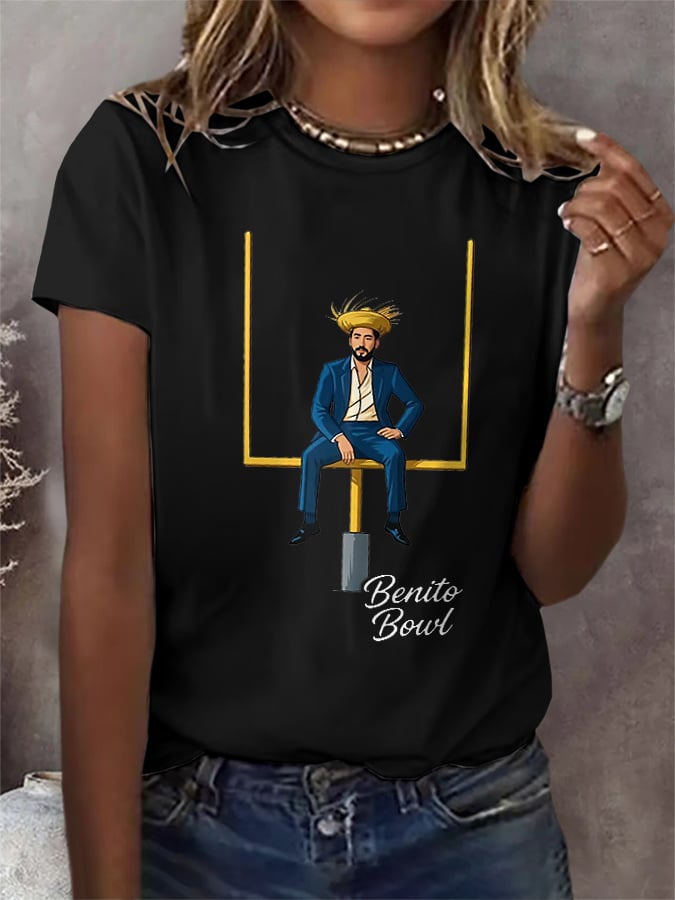 Women's Bunny Football Music Lover  T-shirt