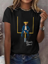 Women's Bunny Football Music Lover  T-shirt
