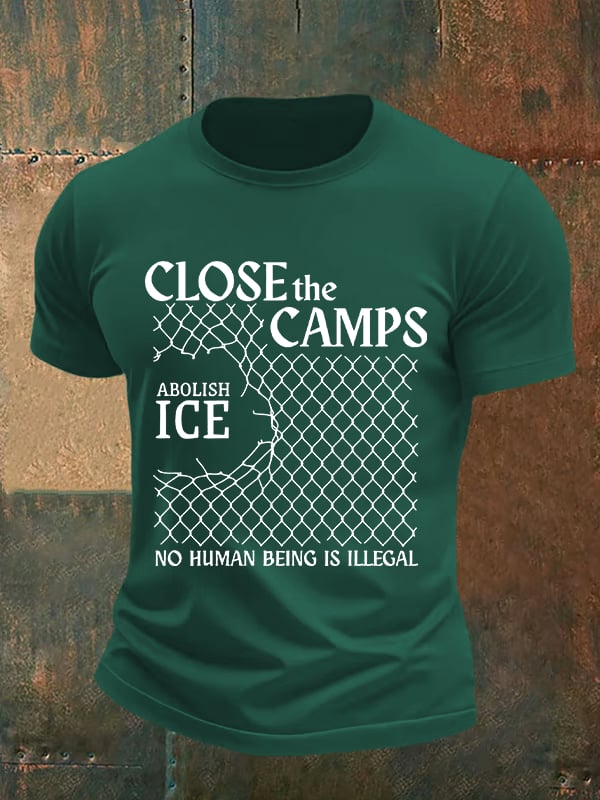 Men's  Abolish ICE  Close The Camps Print  T-Shirt